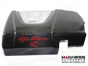 Alfa Romeo 4C Carbon Fiber Engine Cover - w/ Red Alfa Romeo Lettering Alfa Romeo 4C Carbon Fiber Engine Cover - w/ Red Alfa Romeo Lettering